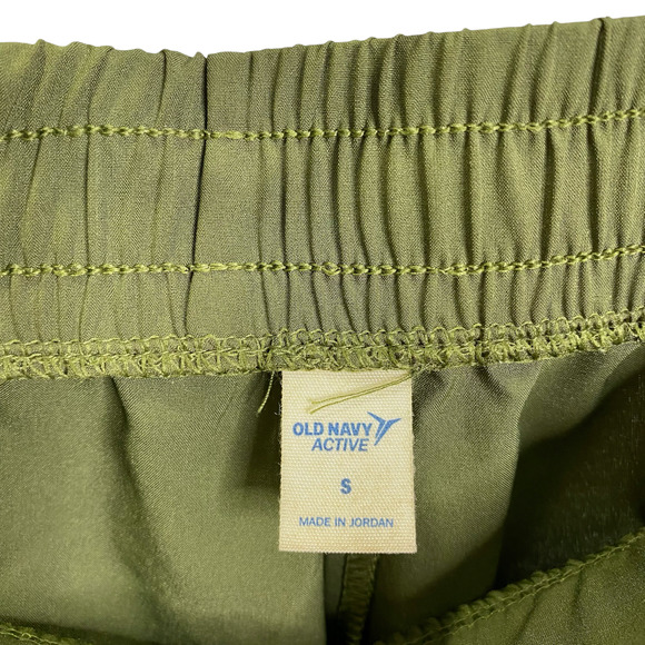 Old Navy Active Jogger Pants Army Green Tracksuit Zip Pockets Elastic Waist Sz S - Picture 6 of 6